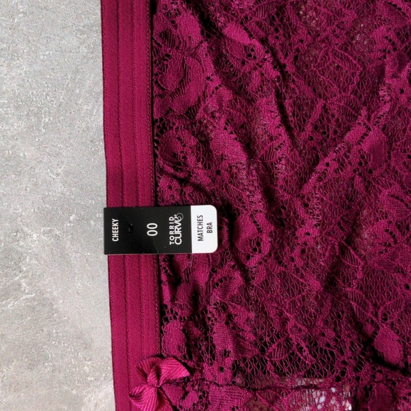 Torrid Navarra Fuchsia Pink Super Soft Lace Mid-Rise Cheeky Panty, size 00 - Picture 6 of 10